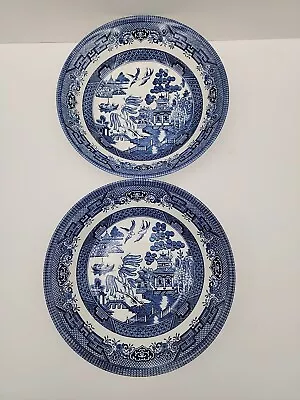 Buy Churchill England Blue Willow Coupe Soup/Cereal Bowls Set Of 2 -- 7 3/4  • 14.18£