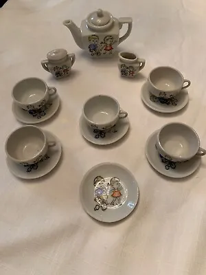 Buy Vintage Porcelain Children’s Doll Tea 16 Pc Set Pot Cups Saucers Made In Japan • 15.23£