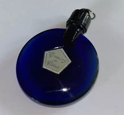 Buy Vintage EMPTY Cobalt Blue Glass Evening In Paris Eau De Cologne Moon Flask • 18£