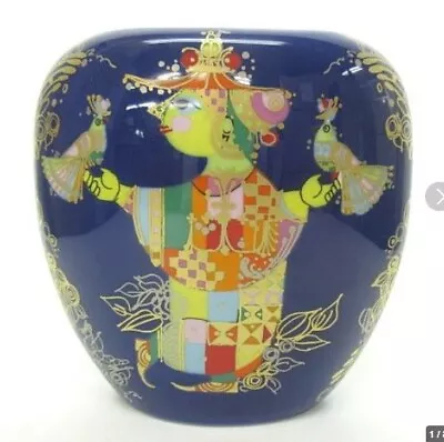 Buy Rosenthal X Bjorn Wiinblad Flower Vase  LIttle Girl Bird Pottery Design Blue • 258.82£