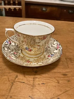 Buy Colclough Bone China Tea Cup And Saucer Gold Floral Made In Longton England • 89.98£