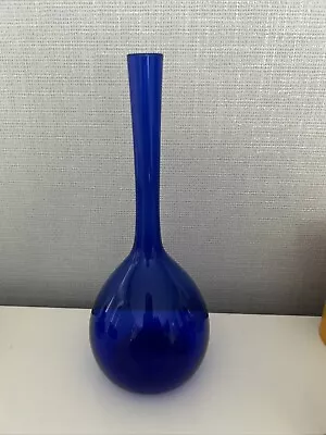 Buy Arthur Percy Cobalt BlueGlass Vase Circa 1952 Swedish Glass Blomglas Retro Art • 15£