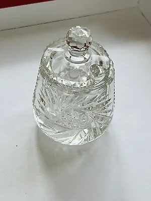 Buy Led Crystal Cut Glass Small Jar With Lid MINT CONDITION  9cm H 5cm Base • 16.95£