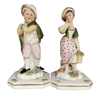 Buy Pair Of Dudson Staffordshire Porcelain Figures Emblematic Of The Seasons C1820 • 39.99£