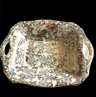 Buy Chintz Lord Nelson Dish Square Gold White Design Ware England Vintage • 6.63£