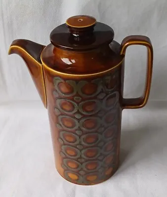 Buy VINTAGE 1970's HORNSEA POTTERY BRONTE PATTERN BROWN TALL COFFEE POT WITH LID • 15£