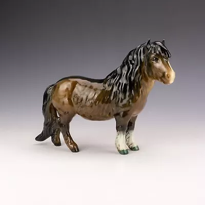 Buy Beswick Pottery - Hand Painted Bay Shetland Pony Horse Figure • 14.99£