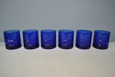 Buy Anchor Hocking Vintage Cobalt Blue Barware Glasses Set Of 6 • 43.23£