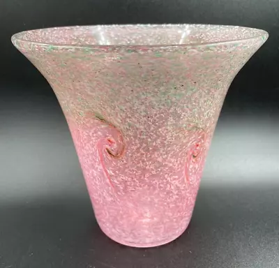 Buy Stunning Vasart Hand Blown Perthshire Scottish Glass Pink/green Vase - 7 Inches • 76£