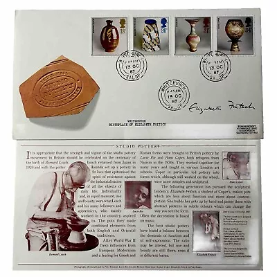 Buy Signed ELIZABETH FRITSCH 1987 First Day Cover Studio Pottery Whitchurch CDS FDC • 16.99£