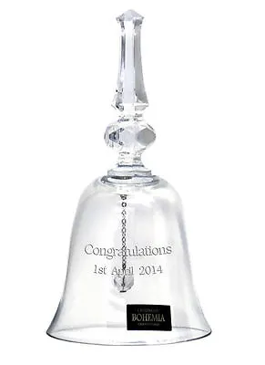 Buy Personalised Stylish Bohemia Crystalite Fine Cut Crystal Glass Bell, Engraved • 19.99£