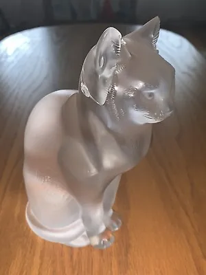 Buy Lalique France Signed Crystal Glass Cat Figurine Paperweight 8.5” Sculpture ASIS • 168.09£