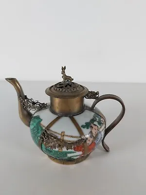 Buy Chinese Porcelain And Metal Filigree Teapot • 29£