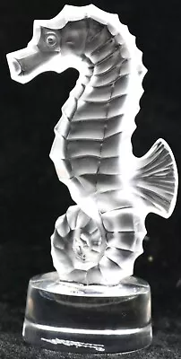 Buy EXQUISITE LALIQUE Crystal France Clear SEA HORSE FISH Art Glass Sculpture • 142.90£