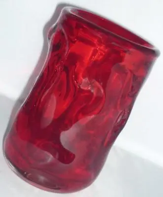 Buy Stunning Vintage Retro Heavy Geoffrey Baxter Whitefriars Red Knobbly Glass Vase • 48.99£