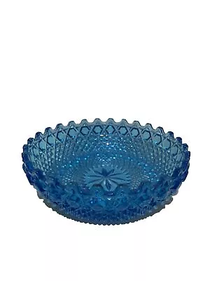 Buy Vintage Blue Crystal Cut Glass Bowl • 14.25£