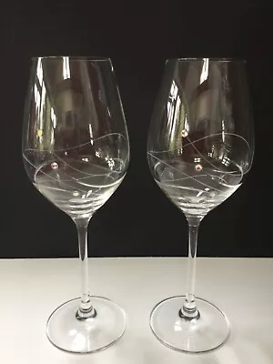 Buy Pair Of Dartington Crystal GLITZ  Wine Glasses With SWAROVSKI CRYSTALS • 18£