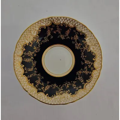Buy 1930 Crown Staffordshire Fine Bone China Saucer Black And Gold A15919 • 14.39£