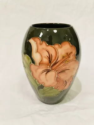 Buy Vintage Moorcroft Pottery 5 1/4  Vase, Dark Green Pink Flowers • 48.21£