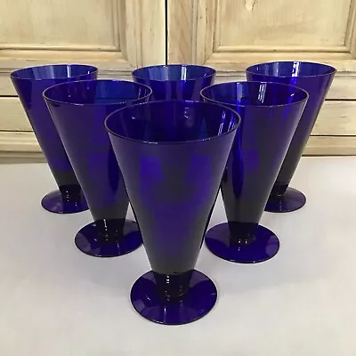 Buy (6) Cobalt Blue Colonial Williamsburg By Judel Drinking Glasses 8 Oz Pristine • 69.16£