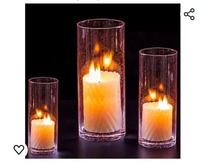 Buy Hewery Pink Tinted Glass Candle Holders-Set Of 3 • 15£