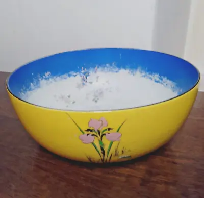 Buy Vintage Shelley Large Yellow Bowl - Hand Painted Art Deco 21cm • 10£