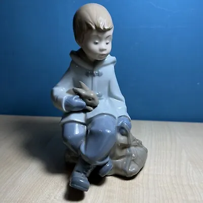 Buy Nao Lladro 'Boy With Rabbit Resting On Excursion' 1037 'Retired' • 22£