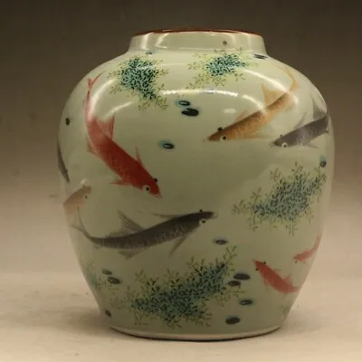 Buy Qing Guangxu Pastel Fish Pot / Jar Antique Porcelain Antique Reproduction • 58.80£