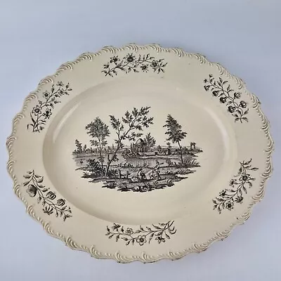 Buy Antique 18th Century Wedgwood Creamware Platter Decorated Printed Landscape 36cm • 495£