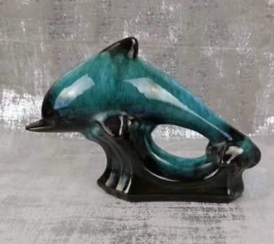 Buy Blue L Mountain Pottery Green Dolphin Canada Figurine Home Ornament  • 12£