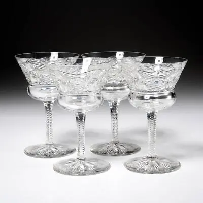 Buy Baccarat Lagny Clear Crystal Art Deco Cut Manhattan Liqueur Glasses 4pc 4.75  A • 379.49£