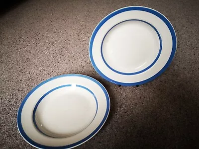 Buy A Pair Of T.G. Green Blue Cornishware Soup Plates/bowls, Shield Backstamp • 6£