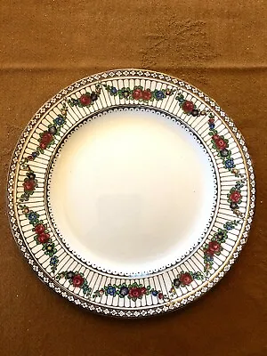 Buy Antique - BOOTHS Silicon China England Floral Plate # 9852 - 8  Gold Rim • 9.12£