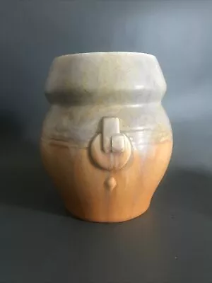 Buy Vintage Art Deco  Beswick  Art Pottery Grey & Orange Vase Drip Glaze • 35£