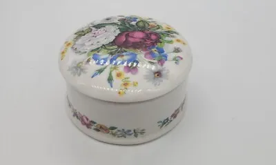 Buy Vintage Flowers Round Crown Trinket Storage Fine Bone China  • 3.99£