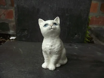 Buy Adorable Vintage Beswick Ceramic Pottery White Seated Persian Kitten Cat • 11.98£