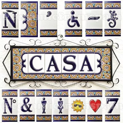 Buy Spanish Ceramic Tile Letters - House Ceramic Numbers - ARCOS - MEDIUM - SPAIN - • 5.04£