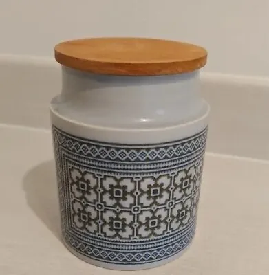 Buy Vintage Hornsea Rare Pottery Blue Tapestry Flour Ceramic Jar . Used VGC  • 16.82£