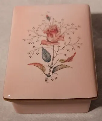 Buy Vintage Pink Floral Carlton Ware Australian Design Rectangal Lidded Trinket Box • 19.99£