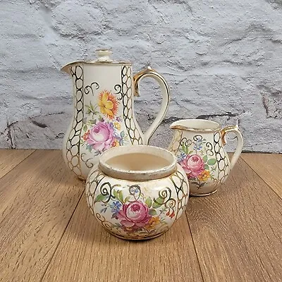 Buy Sadler Floral Design Coffee Pot, Milk Jug & Sugar Bowl • 24.99£