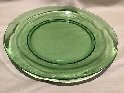 Buy Beautiful Vintage Large 15  Green Glass Round Serve Plate Texture Look • 23.66£
