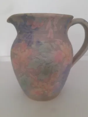 Buy Blue Decorative Jug Pitcher By Conwy Pottery Floral Spongeware Home Decor  • 11£
