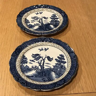 Buy 2  X China Vintage Tea Plates Booths Silicon Made In England Old Willow 18Cm • 12.50£