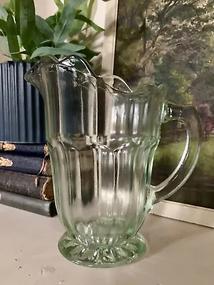 Buy Huge Vintage (possibly Antique), Light Green Pressed Glass Jug/Vase • 18£