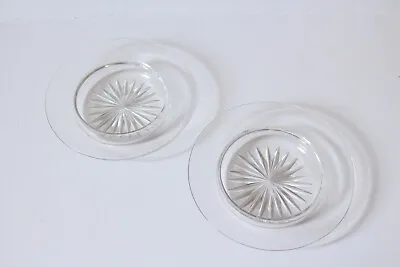 Buy 2 Cut Glass Candle Holders Trinket Dishes Pair 15cm  • 6£