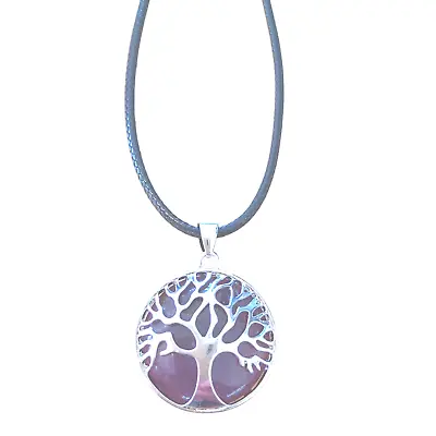 Buy Tree Of Life Gemstone Crystal Or Coloured Glass Pendant Necklace • 4.99£