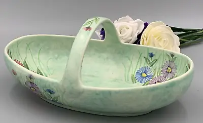 Buy E Radford Vintage Handpainted Flowers Design Large Handled Basket. • 39.99£