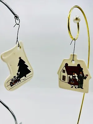 Buy Amish Style Porcelain Christmas Ornament Countryside Souvenir Lot Of 2 • 2.70£