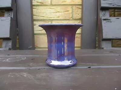 Buy Moorcroft  Pottery  Early Burslem Plain Purple Luster Trumpet Shape Vase • 30£
