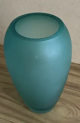 Buy Green Crystal Flower Vase Heavy Glass Daum France Pate De Verre Style 26 Cm Tall • 61.69£